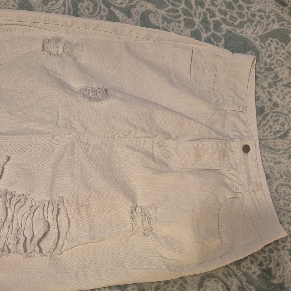 SHEIN White Distressed Pencil Skirt - Picture 5 of 8